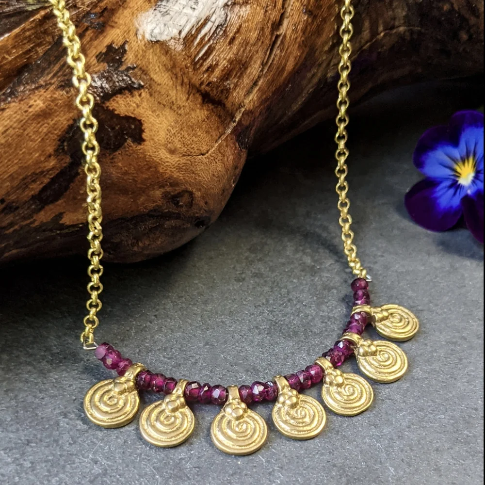 🦋LAST🦋 NWT Baizaar Garnet Charm Beaded Necklace